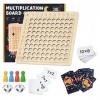 DONGSZQ Jeux de Plateau Table de Multiplication, Table de Multiplication en Bois,Montessori Mathématique Jeu De Cartes De Mul