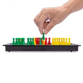 Yellow Mountain Imports Jeu de Dames Chinoises Halma Magnétiques de Voyage, 24,8 centimètres - Jeu de Plateau Portable, Pliab