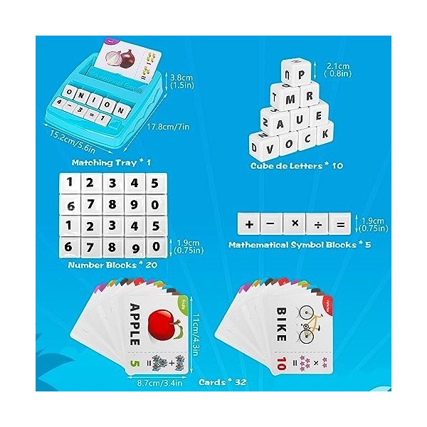 Jeux Educatif 3 4 5 6 7 8 Ans - Apprendre a Compter, 3-8 Ans Jouet Enfant Anglais Lettre Scrabble Jouet - Reconstituer Les Mo