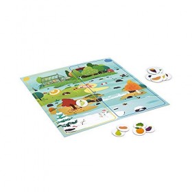 Janod - Jeu de Société 2 en 1 Veggie Planet - Jeu Ludo-éducatif - Apprentissage sur les Fruits et Légumes - Fabriqué en Franc