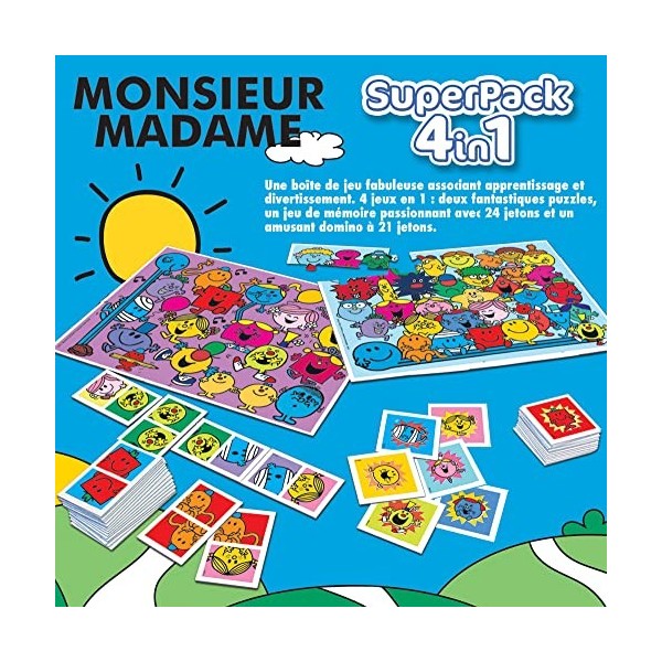 Educa - Monsieur Madame Superpack. Multiples possibilités de Jeux. Comprend des Dominos, Un Identique et 2 Puzzles, Jeu de so