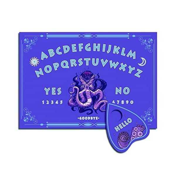 CREATCABIN Kitty Wood Spirit Board Cat Pendule Board Planches Ouija Parlantes en Bois avec Planchette Dowsing Divination Kit 