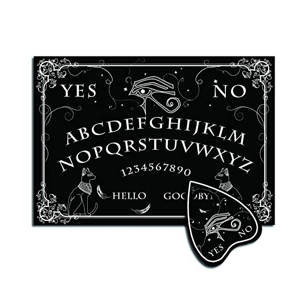 CREATCABIN Kitty Wood Spirit Board Cat Pendule Board Planches Ouija Parlantes en Bois avec Planchette Dowsing Divination Kit 