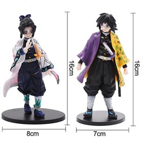 Hilloly Lot de 2 Figurines Demon Slayer, Figurine Gâteau Topper, Figurine Anime de modèle de Personnage en PVC Anime Statue J