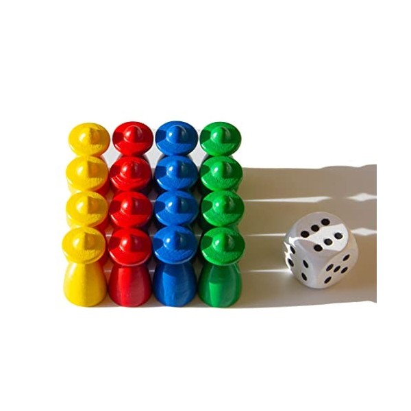 12 Dés En Bois Noir 16mm - Avec Yeux Blancs - Fabriqués En Allemagne Pour Jeux De Société
