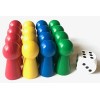 Spieltz Accessoires de jeu de société : jeu de figurines en bois pour Ludo. 4 x 4 ou 6 x 4 cônes de halma + dés. Matériel de 