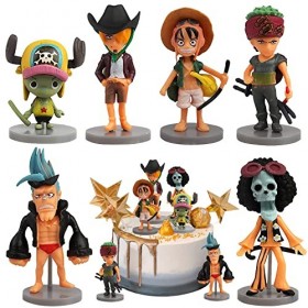 One Piece Mini Figurines Set, 6 pièces Pirates Cake Topper, Luffy Personnages Figurines, Figurine One Piece Luffy, One Piece 