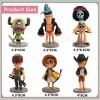 One Piece Mini Figurines Set, 6 pièces Pirates Cake Topper, Luffy Personnages Figurines, Figurine One Piece Luffy, One Piece 