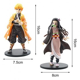 Lot de 2 Figurines De-mon Sla-yer en PVC, Figurine de De-mon Sla-yer, Modèle Personnages Poupée Dessin Animé, Kamado Nezuko S