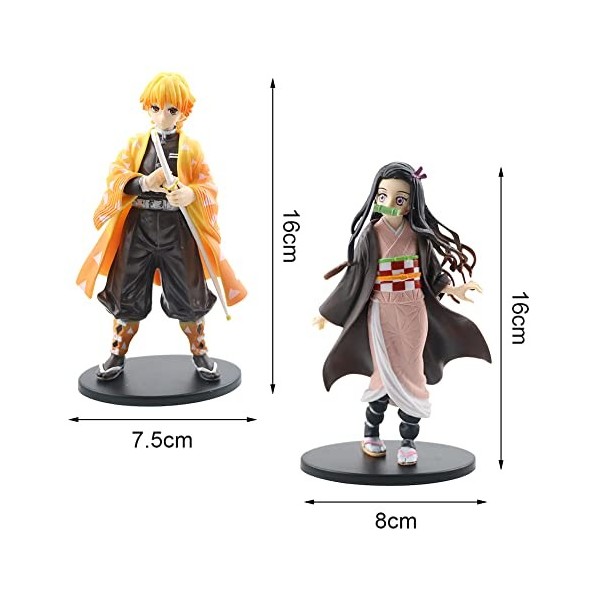 Lot de 2 Figurines De-mon Sla-yer en PVC, Figurine de De-mon Sla-yer, Modèle Personnages Poupée Dessin Animé, Kamado Nezuko S