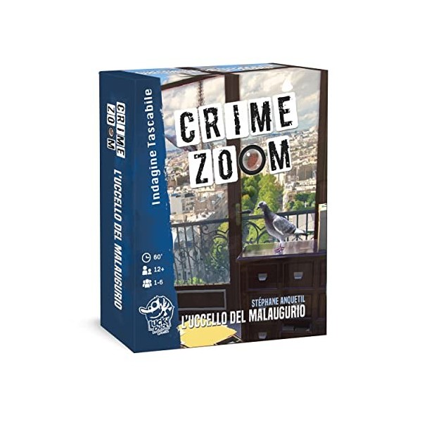 Asmodee - Crime Zoom A Bird of Ill Omen, Jeu de Cartes, Investigation, édition en Italien, 8151