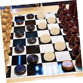 Abaodam 48 Pièces Accessoires DÉchecs Les Œuvres Jeu De Société Crokinole Tasse À Dés Dames en Bois Accessoires De Backgammo