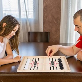 Eayoly Jeu Rapide de rondelle de Fronde, Jeu de société Fast Sling Puck en Bois Jeu de société Gagnant du Baby-Foot Jeu de Ho