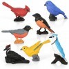 Morofme Lot de 7 mini figurines doiseaux pour gâteaux et cupcakes,Décoration miniature doiseaux,Oriole Robin,Cardinal,Jouet