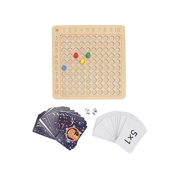 Pwshymi Jeu de Plateau de Multiplication Mathématique Enfants Montessori Comptage Jouets éducatifs Table de Multiplication en