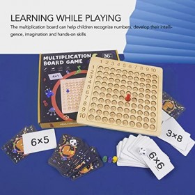 Pwshymi Jeu de Plateau de Multiplication Mathématique Enfants Montessori Comptage Jouets éducatifs Table de Multiplication en