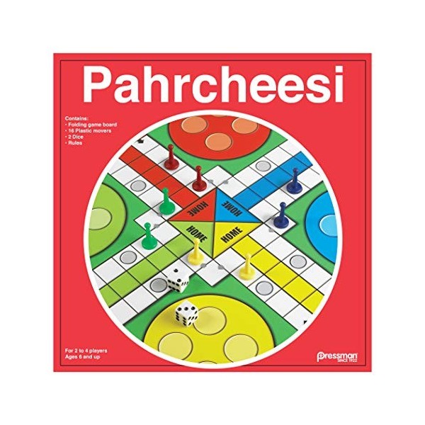 Pressman Toy 1913 - 06 Parcheesi Pahrcheesi, Rouge, 12,7 cm - Version Anglaise