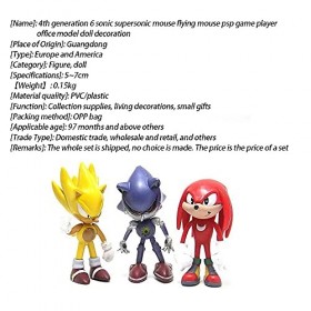 Kaimeilai Figure Sonique, 6 Pièces Soniques Figurines Sonic Cake Topper, Sonic Shadow Tails Personnages Figure Jouets, Sonic 