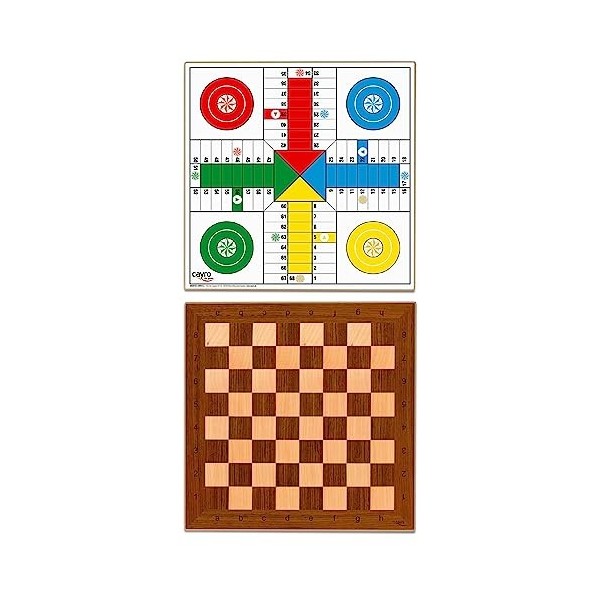 Cayro - Parcheesi et Échiquier - Bois Taille 40 x 40 - Design Classique et Élégant - Jeu Traditionnel - Développement Cogniti