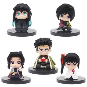 Demon Slayer Gâteau Topper Hilloly 5 pièces Tueur de Démon Anime Jouet Modèle Figurines Mini Figurine Action de Démon Q Versi