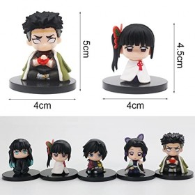 Demon Slayer Gâteau Topper Hilloly 5 pièces Tueur de Démon Anime Jouet Modèle Figurines Mini Figurine Action de Démon Q Versi
