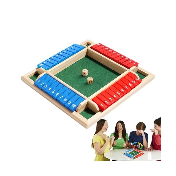 TUJOBA Jeu de dés en boîte,Jeu de société en Bois - Jeux de société mathématiques, Jeux de Bar, Jeu de stratégie pour Adultes