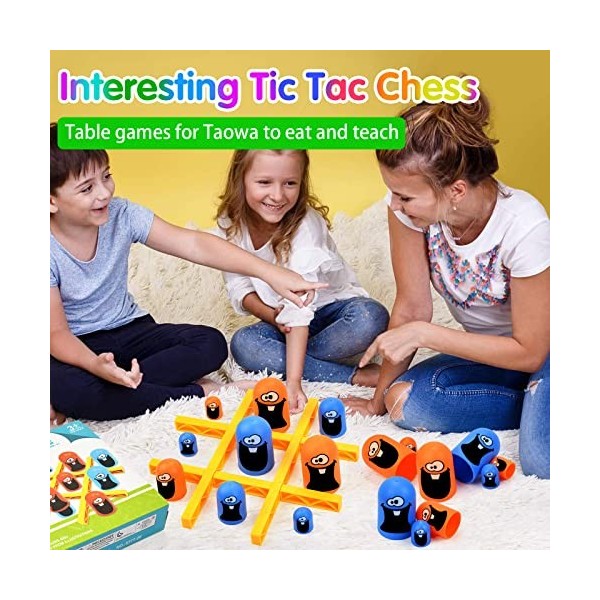 xinrongda Tic Tac Toe Big Eat Small Game, 2 Players Blue Orange Jeu de société Gobblet Gobblers, Parent Enfant Interactive Fa