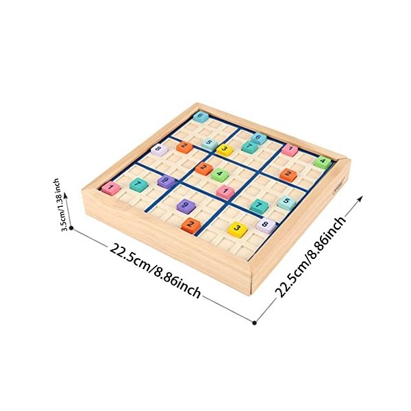 Yusheng société Sudoku en Bois - Jouet en Bois numéroté,Jeu déchecs avec tiroir Intelligence développement logique Jouets éd