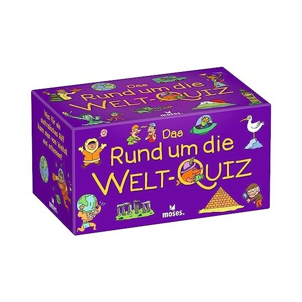 moses Autour du Monde, 100 Questions passionnantes, Quiz de Voyage Mondial pour la Maison, Jeu de devinettes pour Enfants int