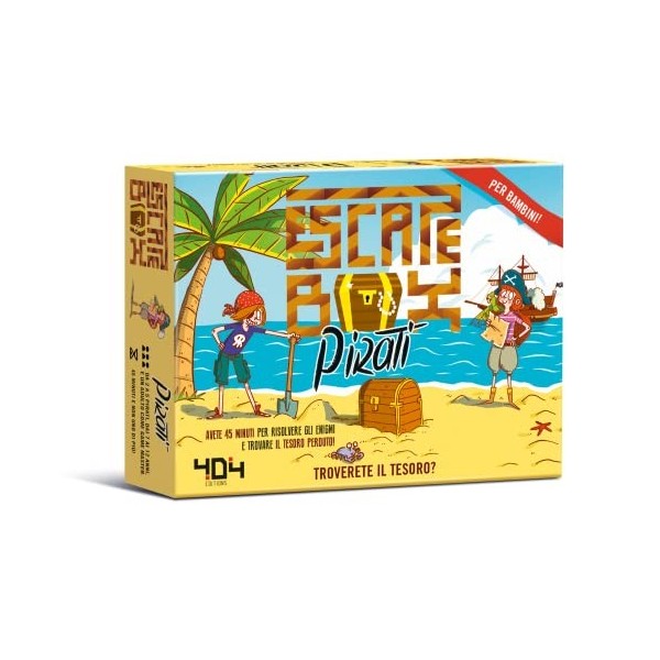 Asmodee - Escape Box: Pirates - Jeu Amusant en boîte pour Organiser Une Chasse au trésor, 2-5 Joueurs, 7-12 Ans, édition en I