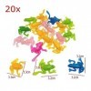 JZK 20 x Jouets de Grenouilles Extensibles en Caoutchouc Colorés Ensemble de Faux Animaux Jouets de Fête pour Enfants Cadeaux