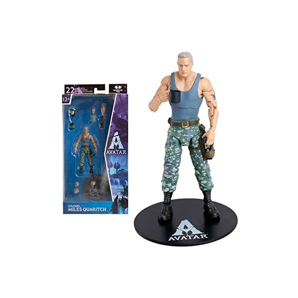 Disney Avatar - Figurine McFarlane 12cm - Colonel Miles Quaritch - Figurine Officielle Issue du Film Avatar réalisé par James