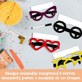 Gamingo Qui suis-Je Jeu pour Adultes & Adolescents - Devine Tête - Jeux pour la Famille - Jeux de Plage pour Adultes, 8 Lunet