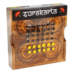 Logica Jeux - Surakarta - Jeu de Stratégie Indonésienne - 2 Joueurs - Bois Précieux - Jeu De Poche - Jeu de Tables en Bois Re