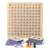 VEGCOO Jeu Table de Multiplication en Bois, Cartes de Multiplication Montessori Mathématique, Jeux de Plateau dapprentissage