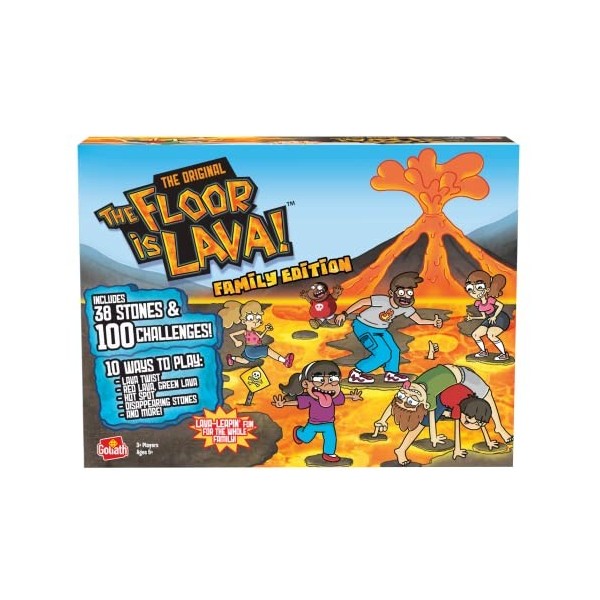 Floor is Lava ! Echappe A La Lave - A Partir de 5 Ans - Jeu de société interactif- Développe l’Equilibre