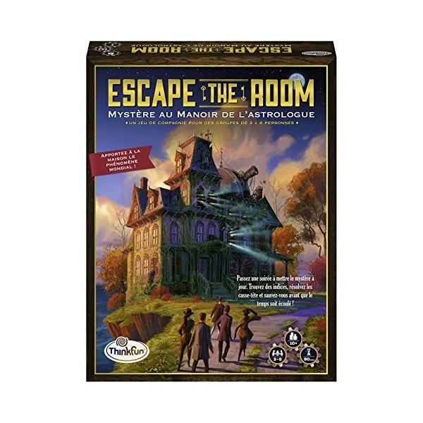 Thinkfun – Escape the Room - Mystère au Manoir de l’astrologue - Jeu descape - Coopératif - de 3 à 8 joueurs dès 13 ans - Ra