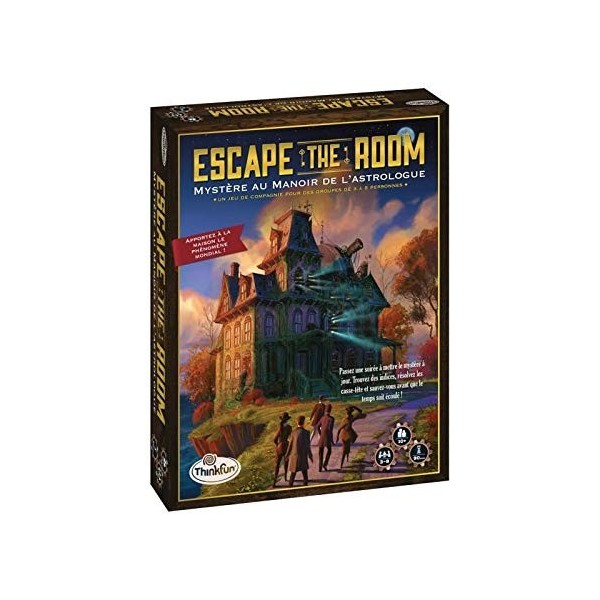 Thinkfun – Escape the Room - Mystère au Manoir de l’astrologue - Jeu descape - Coopératif - de 3 à 8 joueurs dès 13 ans - Ra