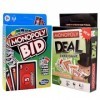 Ensemble de 2 pièces Jeux de Cartes 3,2,1 Monopoly Jeu de Societe，3,2,1 Monopoly et Deal Jeu de Cartes à Jouer Rapide pour 2-