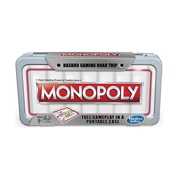 Hasbro Gaming Road Trip Series Monopoly Game Portable Board Game to Take on The Go for Kids Aged 8+