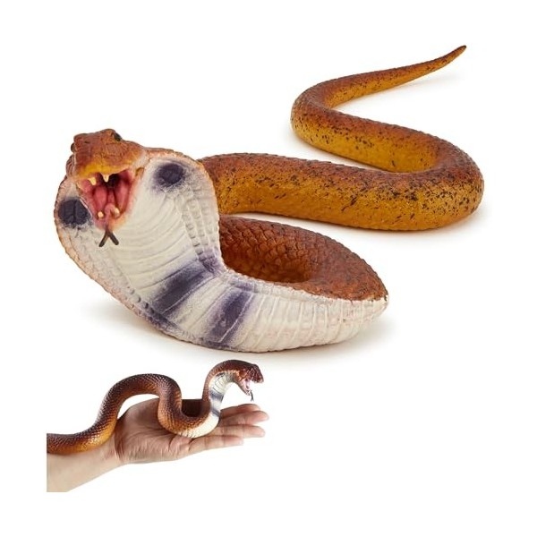 Zappi Co Cobra Jouet serpent réaliste – Serpent en caoutchouc élastique avec des caractéristiques réalistes pour léducation,