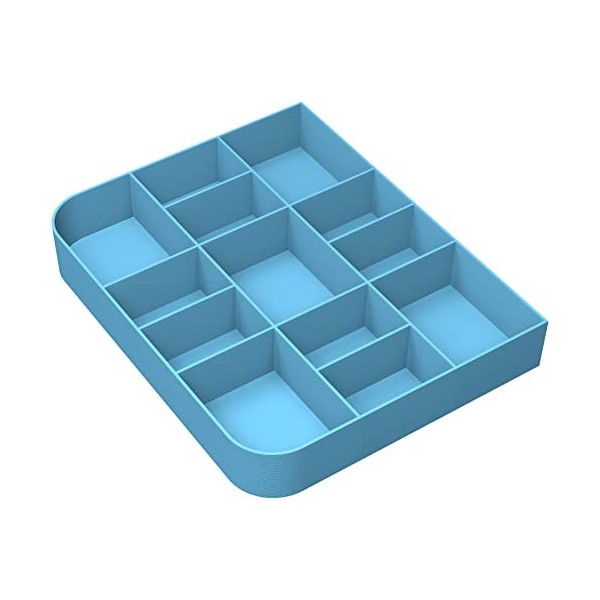 Feldherr Plateau de jetons Quart de Taille Compatible avec Le matériel de Jeu - 13 Compartiments, Couleur:Sky Blue