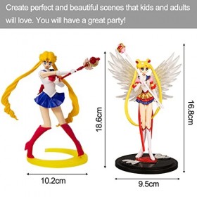 BESTZY Sailor Moon Action Figure Modèle, 2 pièces Sailor Moon Figure, Figurine articulée de la série Sailor Moon, Sailor Moon