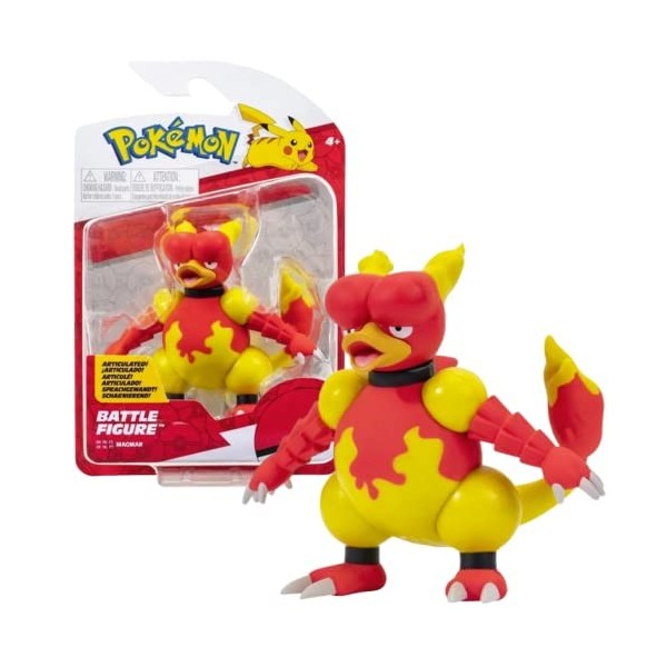 Pokemon Figurine Jouet 8 cm Magmar Figure de Combat Nouvo 2023 - sous Licence Officielle Jouet