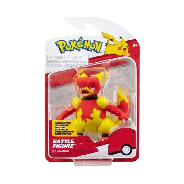 Pokemon Figurine Jouet 8 cm Magmar Figure de Combat Nouvo 2023 - sous Licence Officielle Jouet