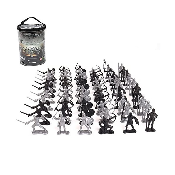 Katutude 60Pcs Modèle de Soldat Militaire - Guerrier Médiéval Ancien Soldat Modèle Jouet Militaires Chevaliers Médiévaux Figu