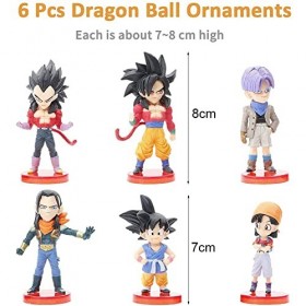 Super Saiyan Mini Figurine 8pcs Figurines Super Saiyan Gâteau Cake Topper Mini Figurine PVC Goku Personnages Figure pour Enfa