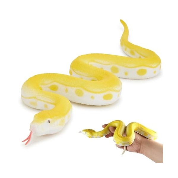 Zappi Co Golden Python Serpent en caoutchouc réaliste – Respectueux de lenvironnement et non toxique, parfait pour Halloween