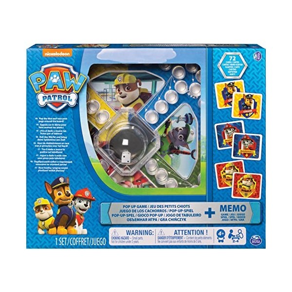 Paw Patrol Set Memo 72 dlg/Pop Up Jeu