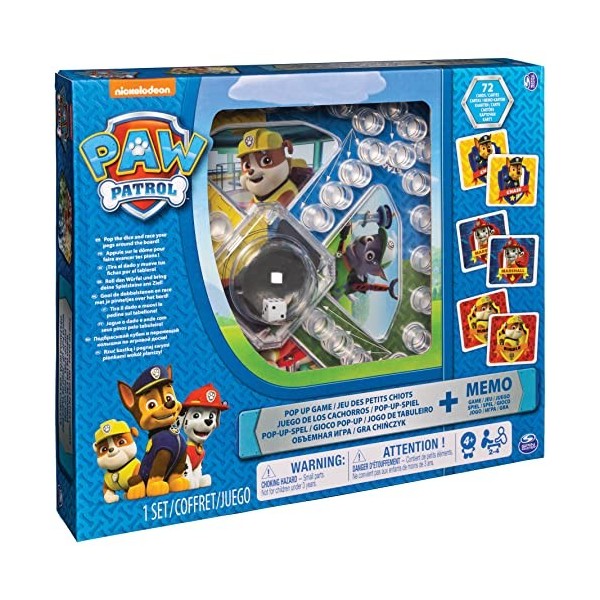 Paw Patrol Set Memo 72 dlg/Pop Up Jeu